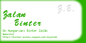zalan binter business card